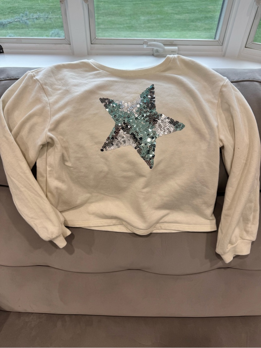 Cream Kids Sequin Star Sweatshirt